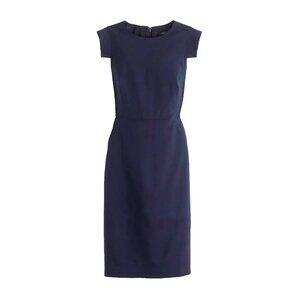 NWT J.Crew Resume Sheath in Navy Blue Italian Stretch Wool Dress 8 $228